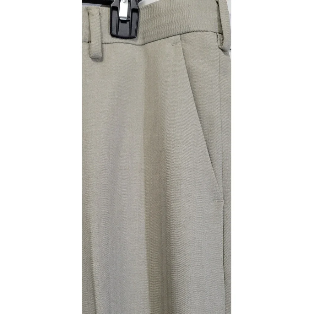 Van Heusen Mens Tan Flat Front Dress Pants Khaki Trousers 36x30 501M118